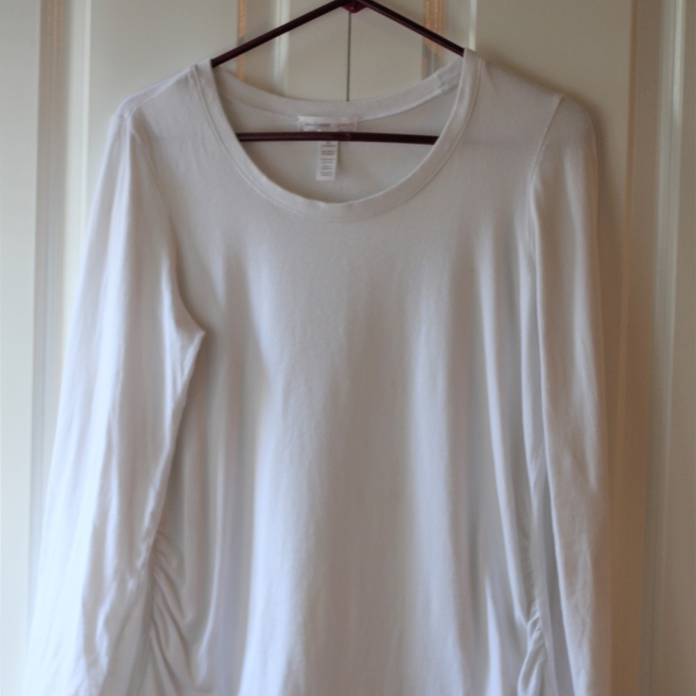 White Maternity Long Sleeve Shirt